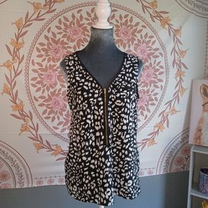 Animal print sleeveless blouse